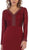 May Queen - RQ7692 Applique Long Sleeve Sheath Dress In Red