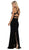 May Queen - RQ7693 Multi-Cutout Velvet Sheath Gown In Black