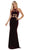 May Queen - RQ7693 Multi-Cutout Velvet Sheath Gown In Red