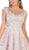 May Queen - RQ7694 Embellished Lace Illusion Bateau A-line Dress In White and Pink