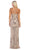 May Queen - RQ7695 Embellished Plunging V-neck Sheath Dress In Neutral