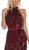 May Queen - RQ7696 Embellished High Halter Sheath Dress In Red