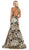 May Queen - RQ7698 Sequin Embroidered Halter Gown In Black and Gold