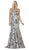 May Queen - RQ7698 Sequin Embroidered Halter Gown In Silver