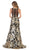 May Queen - RQ7700 Two Tone Applique Bateau Trumpet Dress In Black and Gold