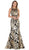 May Queen - RQ7700 Two Tone Applique Bateau Trumpet Dress In Black and Gold