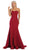 May Queen - RQ7703 Strapless Sweetheart Trumpet Evening Dress In Red