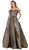 May Queen - Off-Shoulder Ballgown with Train RQ7704 - 1 pc Bronze In Size 20 Available In Brown