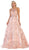 May Queen - RQ7707 Embellished Halter Neck Ballgown With Open Back In Pink