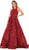 May Queen - RQ7707 Embellished Halter Neck Ballgown With Open Back In Red