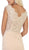 May Queen - RQ7708 Floral Embroidered V-Neck Evening Dress In Nude