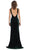 May Queen - RQ7709 Plunging Scoop Back Velvet Gown In Green