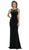 May Queen - RQ7709 Plunging Scoop Back Velvet Gown In Green