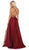 May Queen - RQ7711 Sleeveless Square Neck Tie String Back Satin Gown In Red