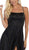 May Queen - RQ7711 Sleeveless Square Neck Tie String Back Satin Gown In Black