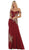 May Queen - RQ7712 Embellished Off-Shoulder Trumpet Dress In Red