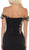 May Queen - RQ7712 Embellished Off-Shoulder Trumpet Dress In Black