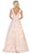 May Queen - RQ7714 V-Neck A-Line Evening Dress In Pink