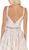 May Queen - RQ7715 Pleated V-Neck A-Line Evening Gown In Nude