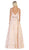 May Queen - RQ7715 Pleated V-Neck A-Line Evening Gown In Pink