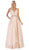 May Queen - RQ7715 Pleated V-Neck A-Line Evening Gown In Pink