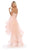 May Queen - RQ7716 Strapless Lace Appliqued High Low Gown In Pink