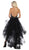 May Queen - Jeweled Halter High Low Ruffled Dress RQ7717 In Black
