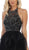 May Queen - RQ7717 Jeweled Illusion Halter High Low Gown In Black