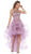 May Queen - RQ7717 Jeweled Illusion Halter High Low Gown In Pink