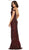 May Queen - RQ7718 Sequin Embellished Plunging Gown In Red