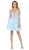 May Queen - RQ7719 Jeweled Corset Back A-Line Dress In Blue