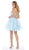 May Queen - RQ7719 Jeweled Corset Back A-Line Dress In Blue