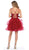 May Queen - RQ7720 Appliqued Sweetheart Bodice A-Line Dress In Red