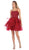 May Queen - RQ7720 Appliqued Sweetheart Bodice A-Line Dress In Red