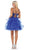 May Queen - RQ7720 Appliqued Sweetheart Bodice A-Line Dress In Blue