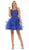 May Queen - RQ7720 Appliqued Sweetheart Bodice A-Line Dress In Blue