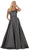 May Queen - RQ7721 Embellished Ballgown With Train and Pockets In Black and Silver