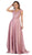 May Queen - RQ7723 Beaded Lace A-Line Evening Gown In Purple