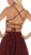 May Queen - RQ7724 Crisscross Strapped Back Ballgown In Red and Multi-Color