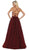 May Queen - RQ7724 Crisscross Strapped Back Ballgown In Red and Multi-Color