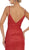 May Queen - RQ7725 Plunging V-Neck Fitted Trumpet Gown In Red and Multi-Color