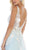 May Queen - RQ7733 Floral Embroidered Plunging V-Neck Dress In White and Blue