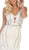 May Queen - RQ7735 Floral Lace Deep V-neck Mermaid Dress In White