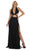May Queen - RQ7736 Glitter Lace Double High Slit Gown In Black