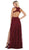 May Queen - RQ7736 Glitter Lace Double High Slit Gown In Red