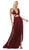 May Queen - RQ7736 Glitter Lace Double High Slit Gown In Red