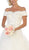 May Queen - RQ7737 Embellished Off-Shoulder Ballgown With Train In White