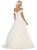 May Queen - RQ7737 Embellished Off-Shoulder Ballgown With Train In White