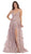 May Queen Bridal - RQ7738 Strappy Appliqued A-Line Dress with Slit In Purple