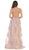May Queen Bridal - RQ7738 Strappy Appliqued A-Line Dress with Slit In Nude